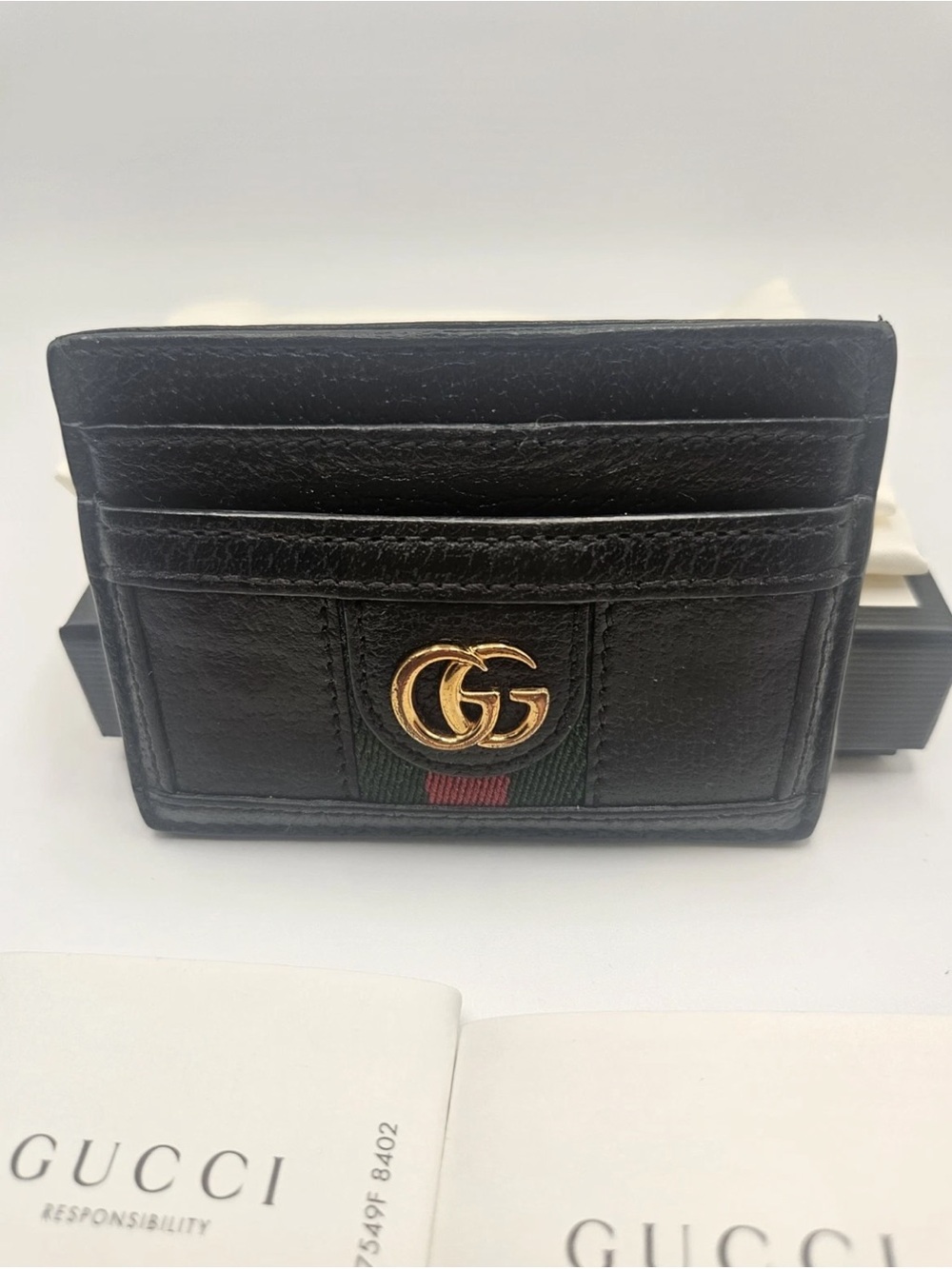 Gucci Black Card Holder Wallet GG Logo with Box and Dust Bag - Picture 4 of 5